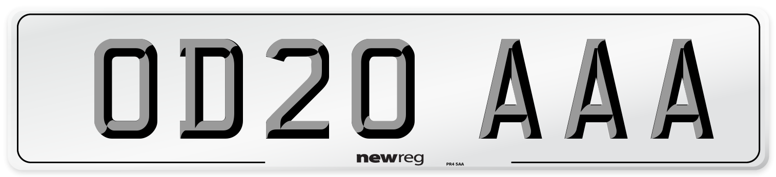 OD20 AAA Number Plate from New Reg